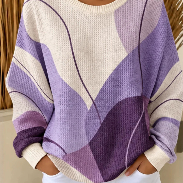 Plaid patterned round-neck long-sleeved casual hoodie teemdrop