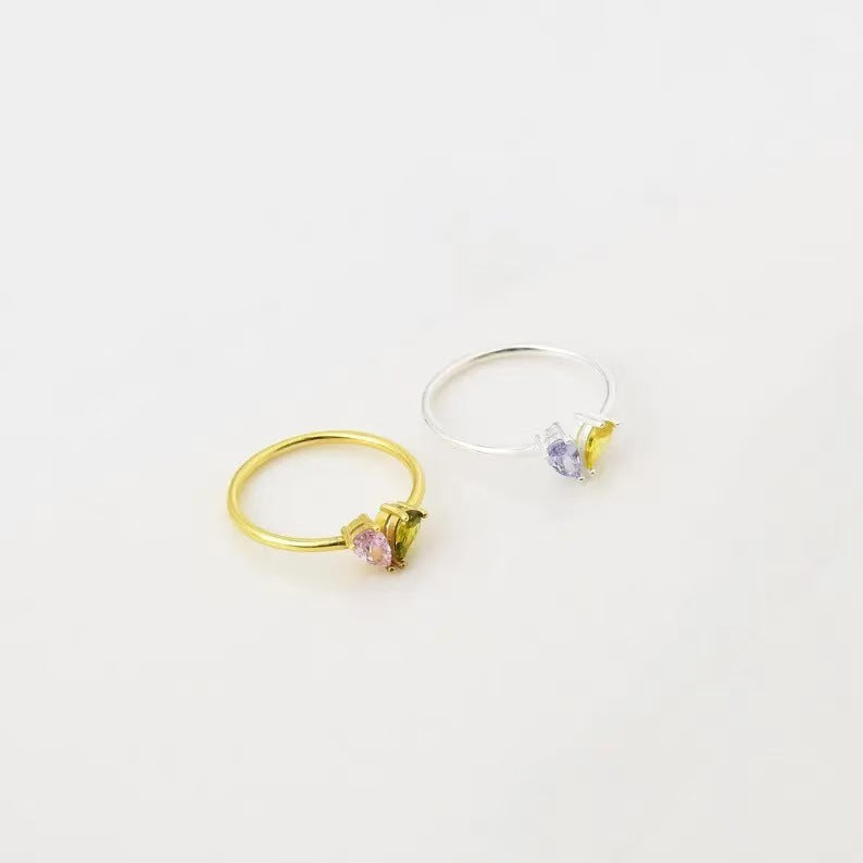 Elegant Water Drop Zircon Ring