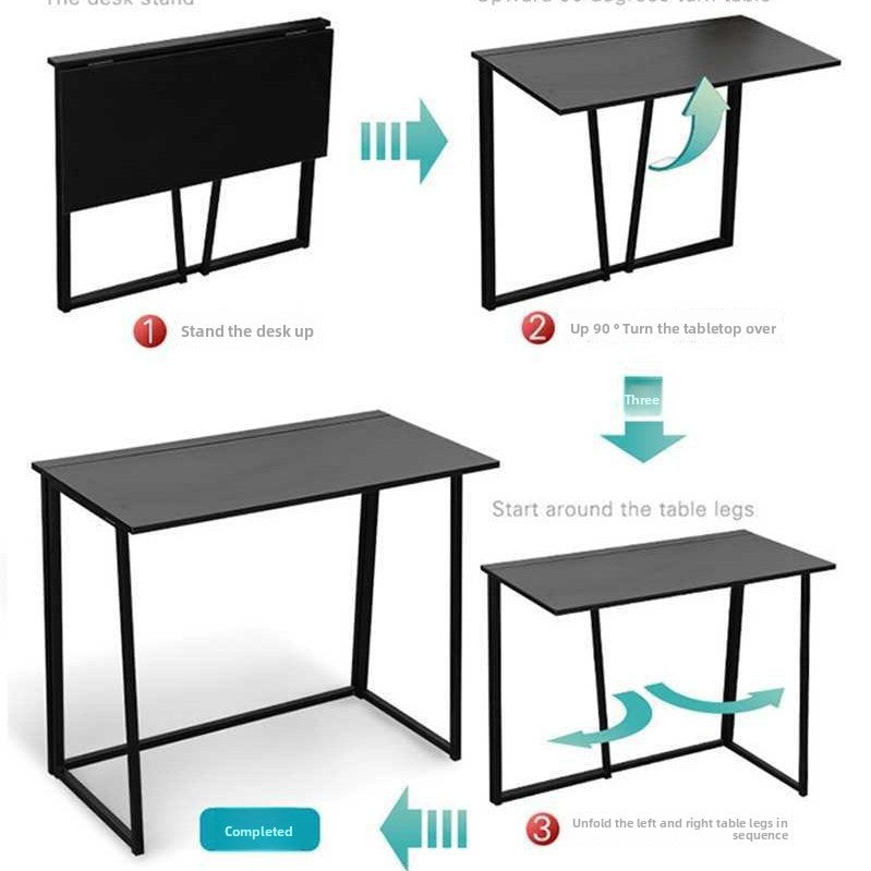 Foldable Metal Laptop Desk Home Office Adjustable Portable Writing Table