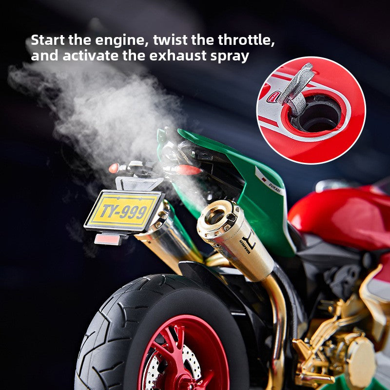 Alloy Motorcycle Model with Spray Mist Sound Lights teemdrop
