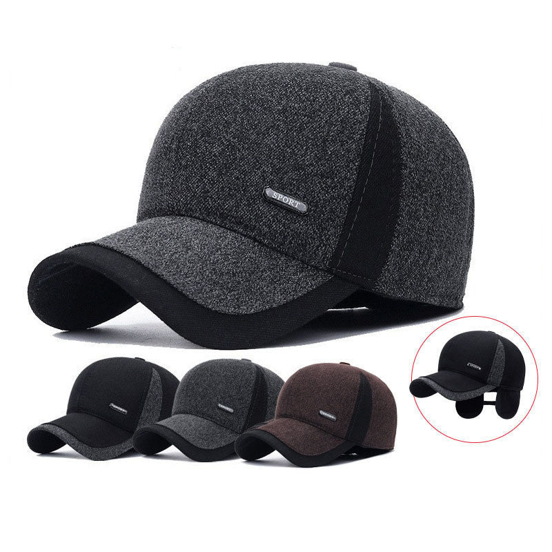 Men's winter and autumn ear-protection beanie hats teemdrop