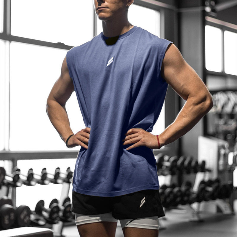 Men's Quick-Dry Bird-Eye Fabric Sleeveless Sports Training Vest teemdrop