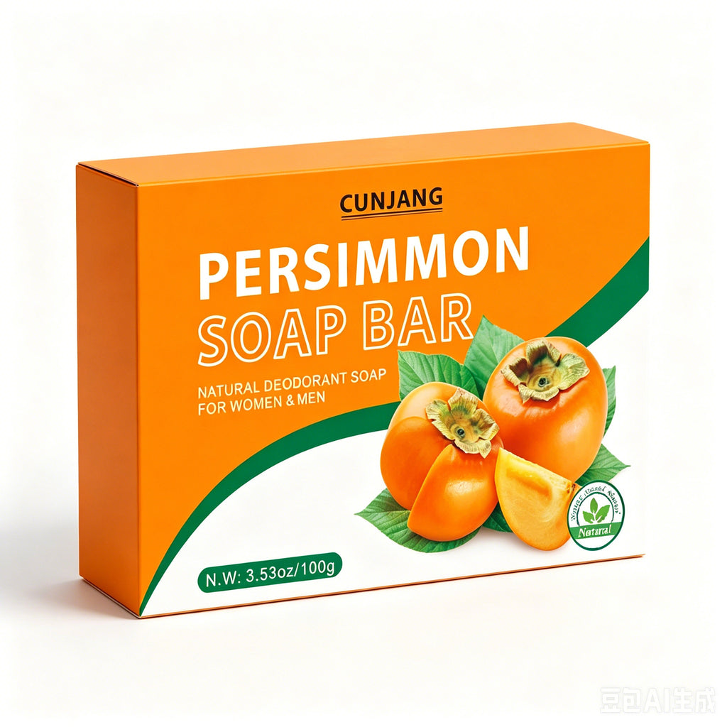 Natural Persimmon Handmade Soap Deodorizing Body Wash Gentle Cleanser for Underarm Foot Odor Removal Herbal Fragrance Bar teemdrop