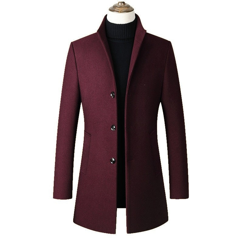 Men's Thickened Stand Collar Overcoat