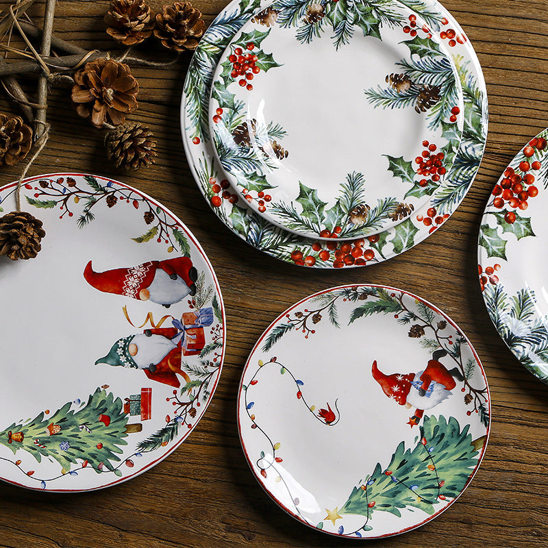 Christmas Themed Ceramic Dinner Plate