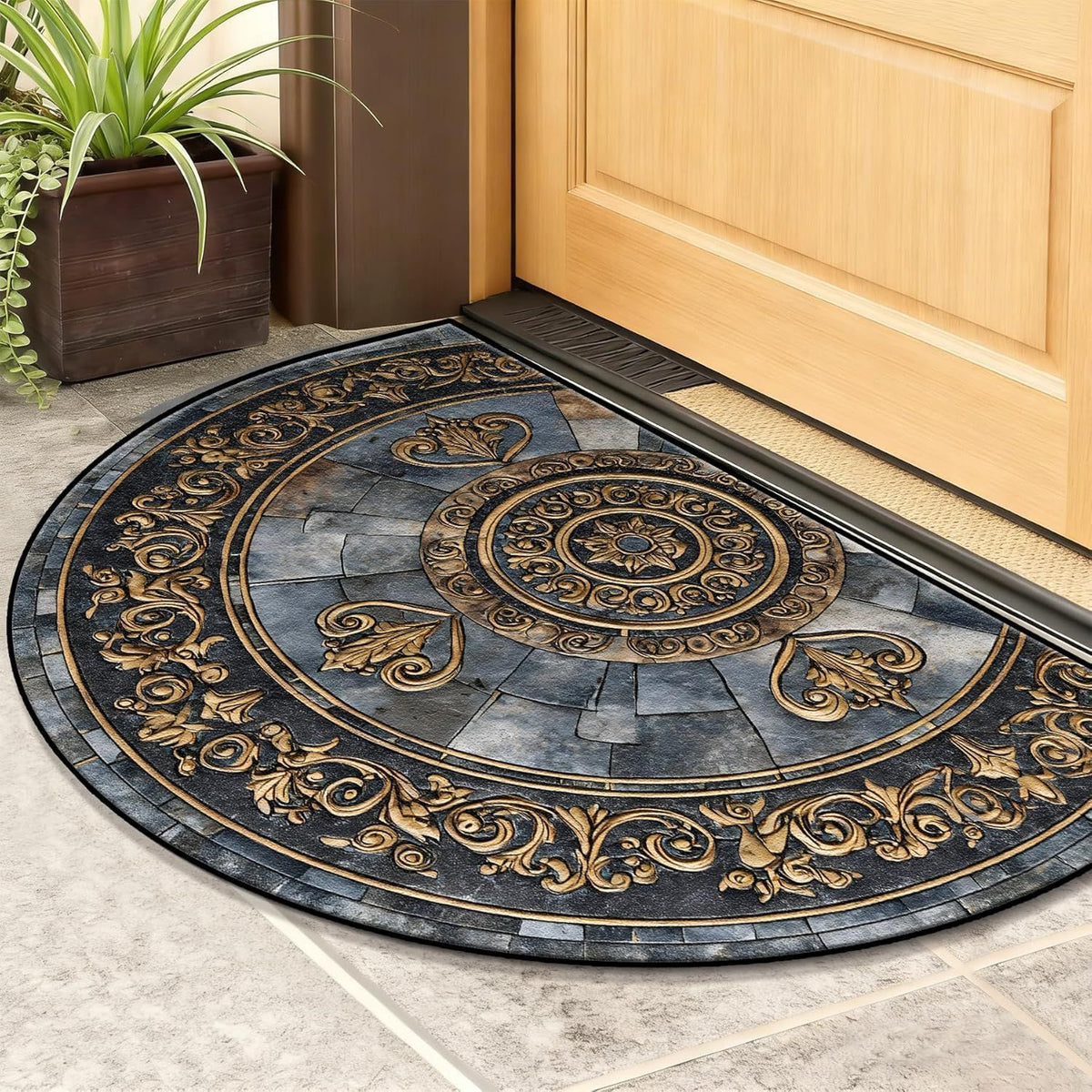 3D Vision Semi-Circular Floor Mat