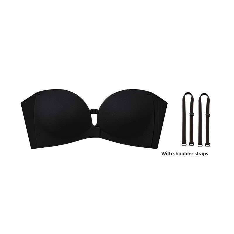 Strapless Front Buckle Bra Women's Traceless Push-up Non-slip Invisible Tube Top