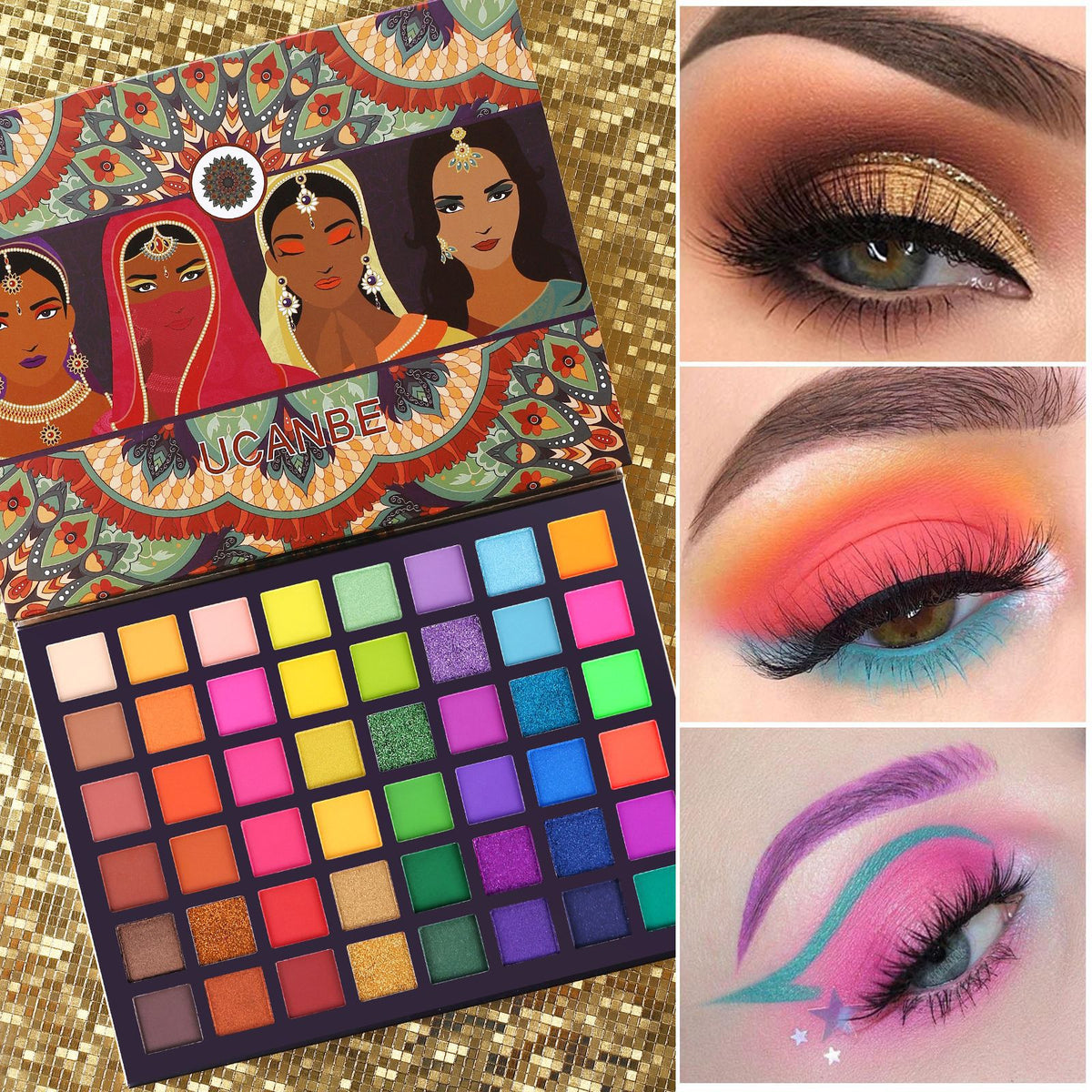 48-color soft-gloss matte eyeshadow palette teemdrop