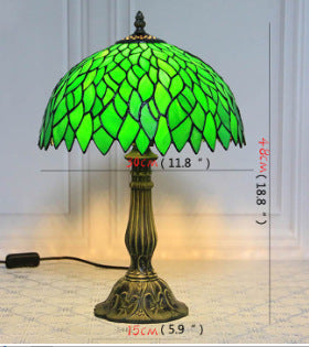 Table lamp stained glass 12 inch handmade lampshade teemdrop