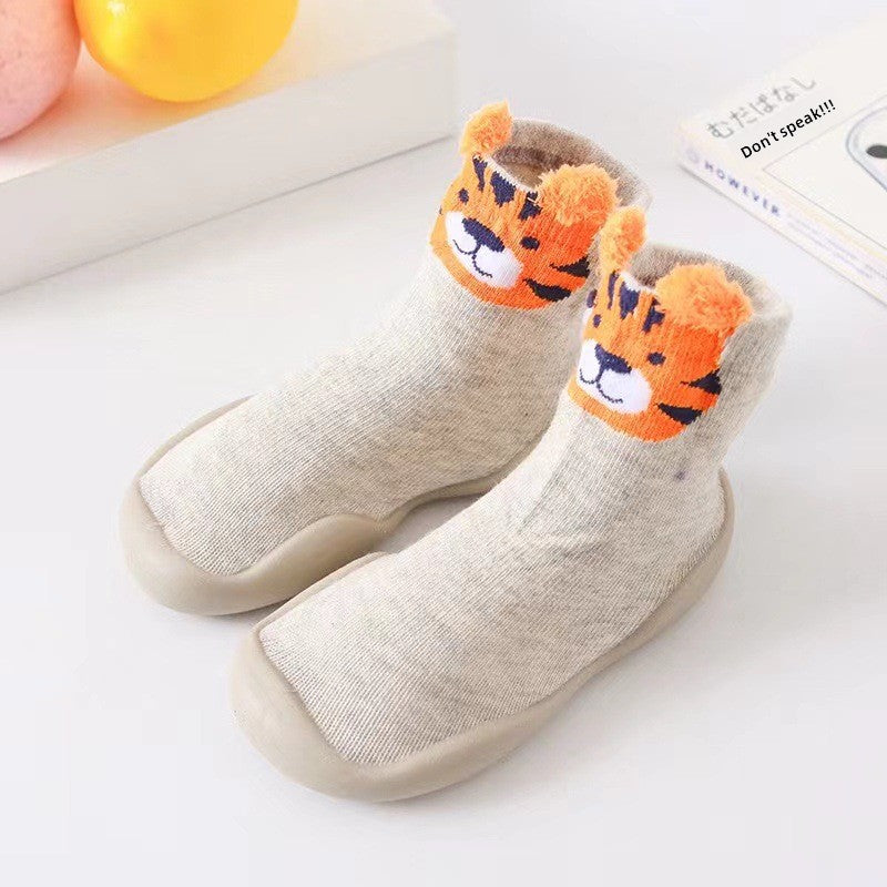 Cartoon Soft-Sole Cotton Baby Floor Socks Toddler Prewalker Shoes