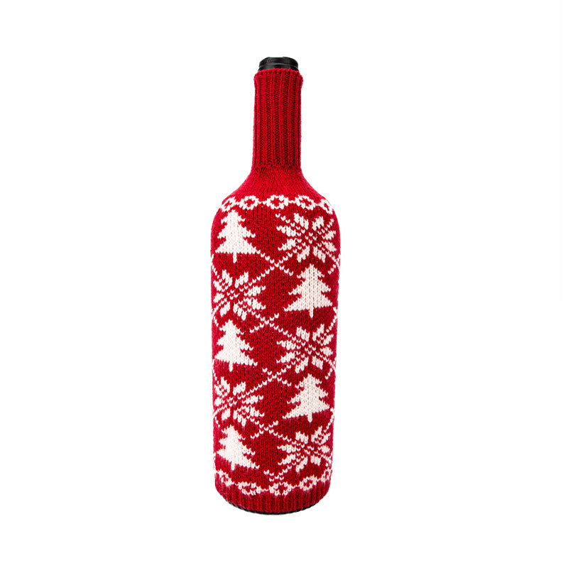 Christmas Wool Knit Wine Bottle Cover teemdrop