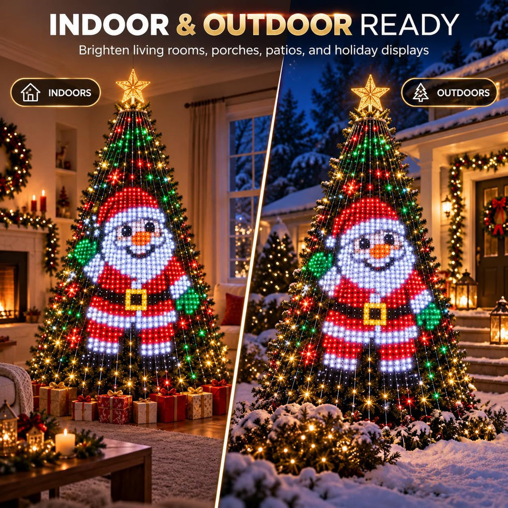 Smart RGB LED Christmas String Lights USB Remote Control Wall Hanging Holiday Decoration teemdrop