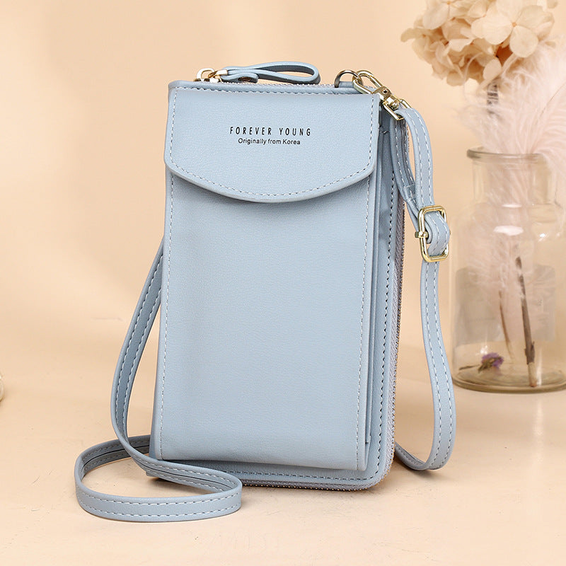 Women PU Leather Vertical Crossbody Bag Zipper Wallet Phone Bag teemdrop