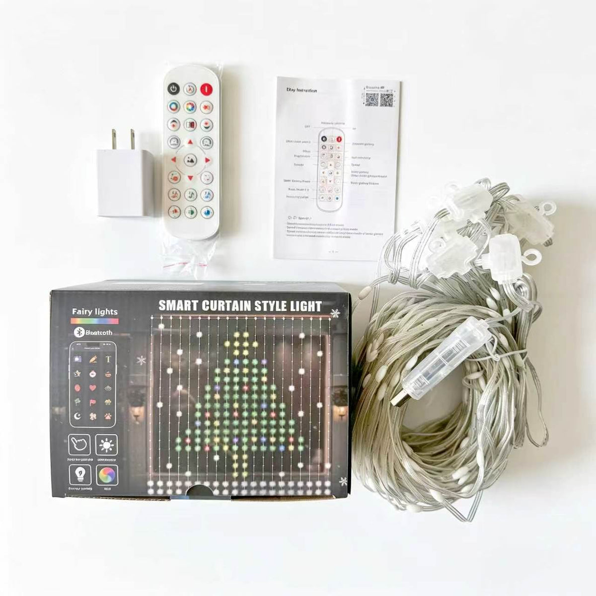 Smart App Controlled RGB Programmable LED Curtain Light with Dynamic Display Modes