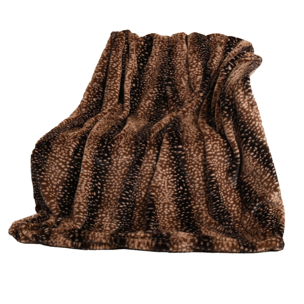 Soft Plush Deer Pattern Throw Blanket for Couch and Bedroom All-Season teemdrop