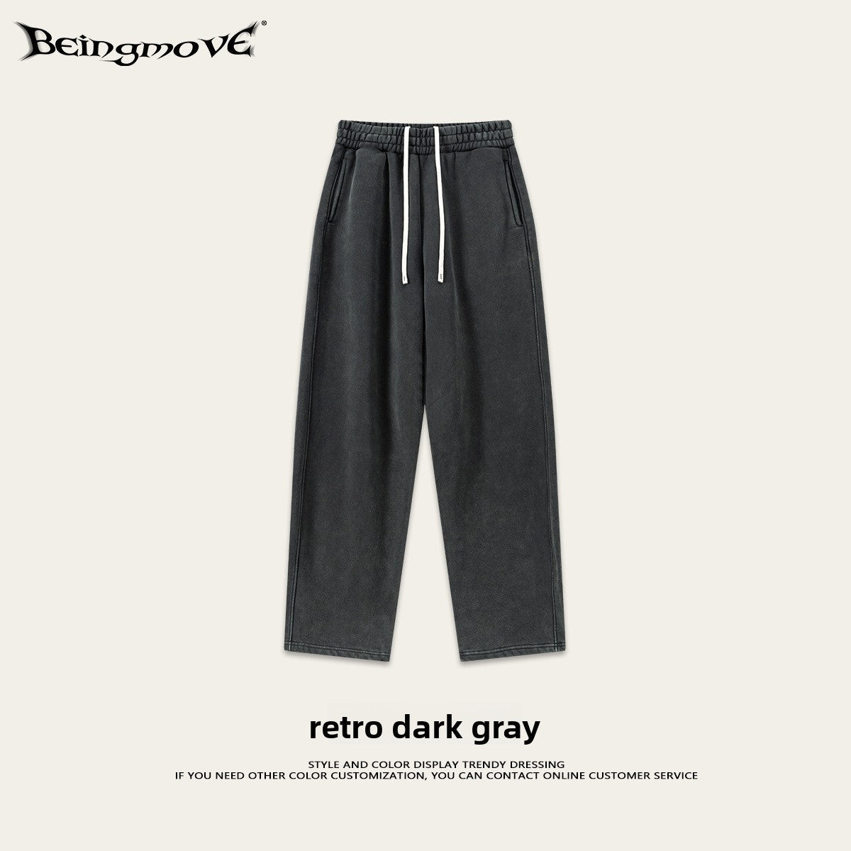 Retro Washed 400g Fleece Lined Curved Cut Straight Leg Sweatpants for Men teemdrop