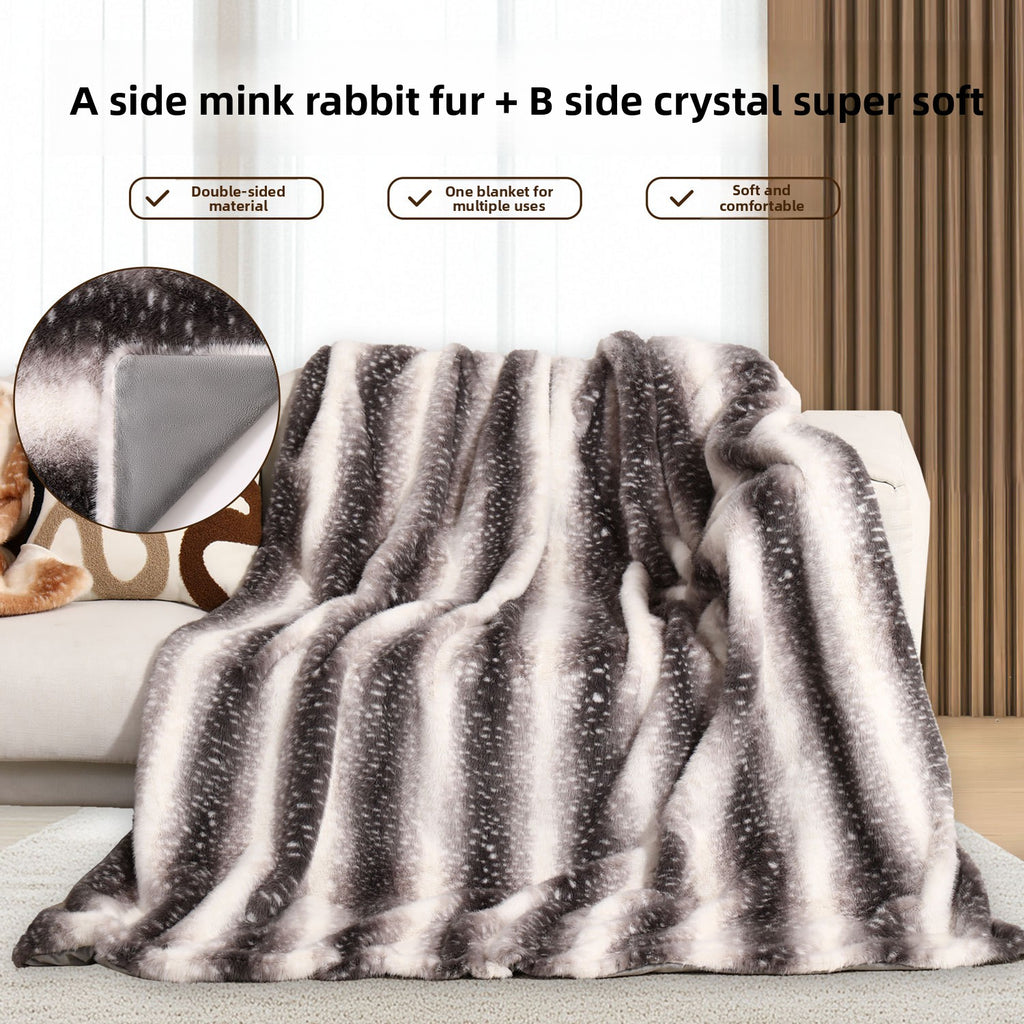 Soft Plush Deer Pattern Throw Blanket for Couch and Bedroom All-Season teemdrop