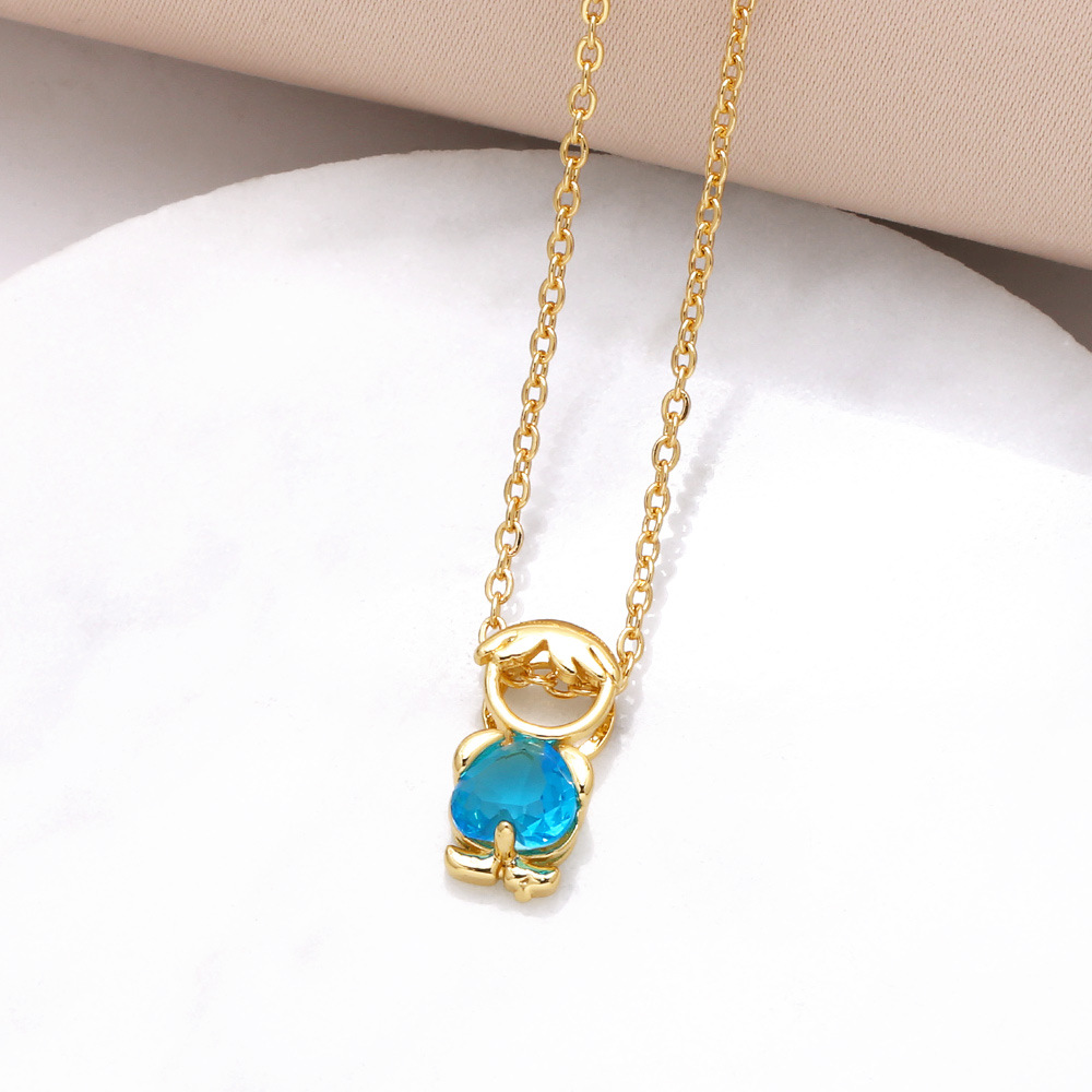 Hanging pendant necklace with hearts