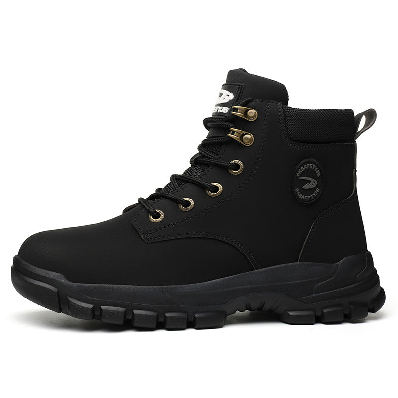 Men Microfiber Leather Steel Toe Anti-Puncture Lightweight Safety Work Shoes teemdrop