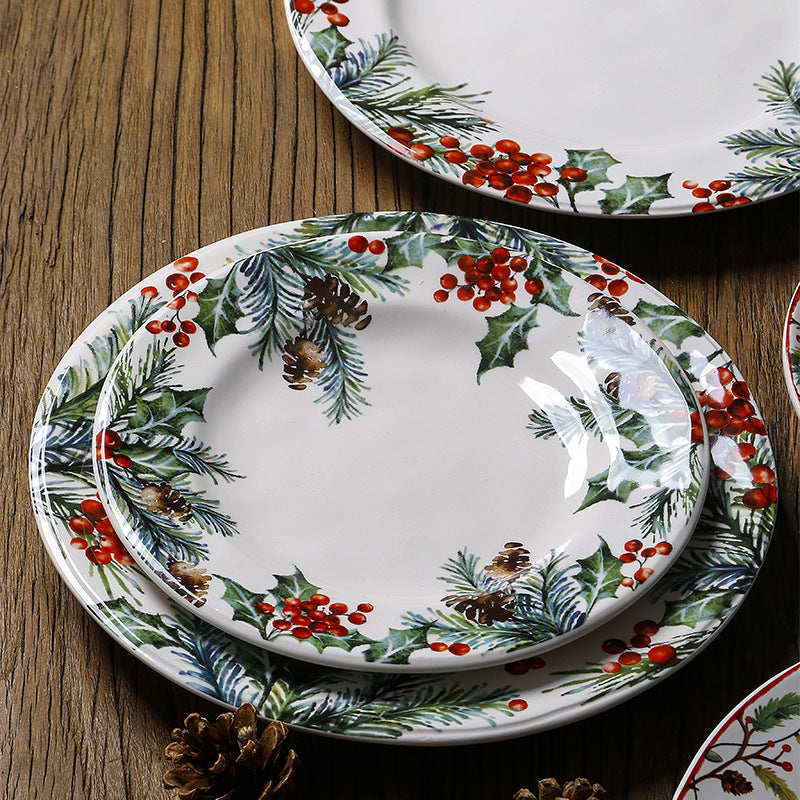 Christmas Themed Ceramic Dinner Plate