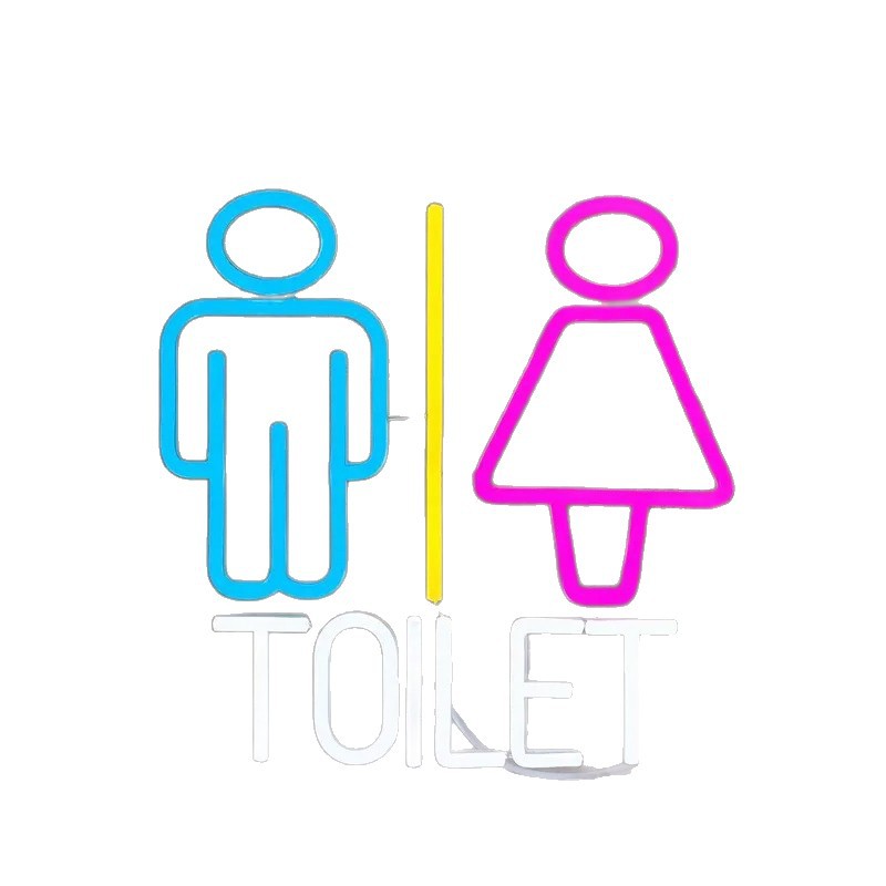 LED neon sign restroom teemdrop