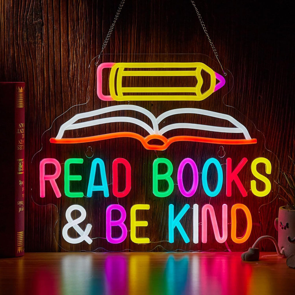 Dimmable LED Reading Neon Sign Wall Decor Light teemdrop