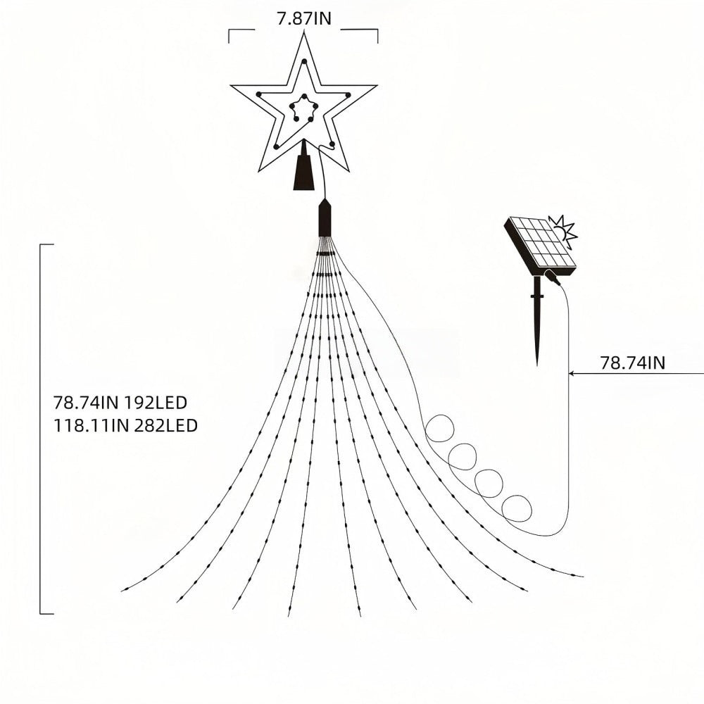 Christmas Star Waterfall String Lights