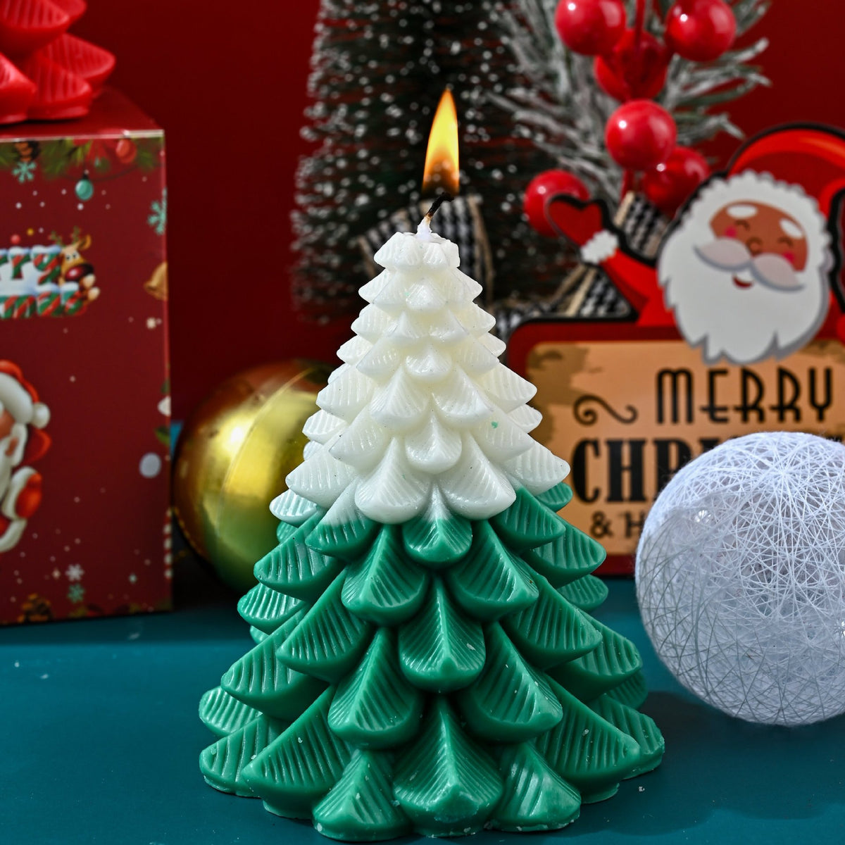 Handmade Christmas Tree Scented Candle Novelty Holiday Gift Box Set teemdrop