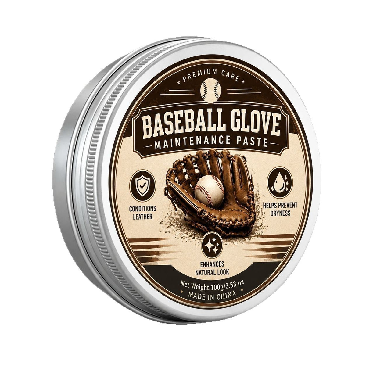 Baseball Glove Leather Care Cream and Cleaner Kit Anti-Drying Moisturizing Wax for Sports Equipment Maintenance teemdrop