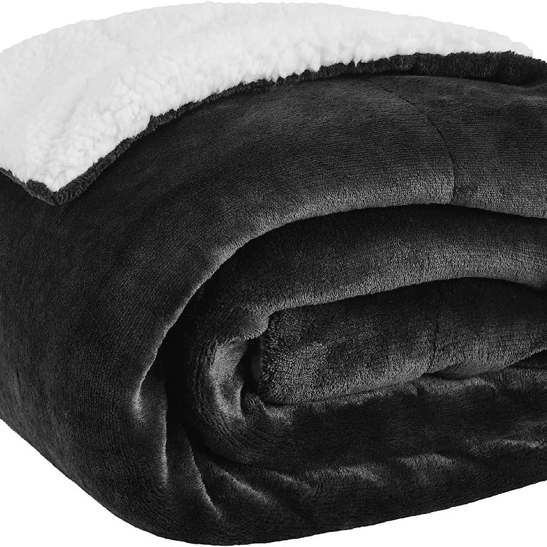 Double-Sided Plush Sherpa Fleece Blanket Thick Warm Solid Color Soft Throw