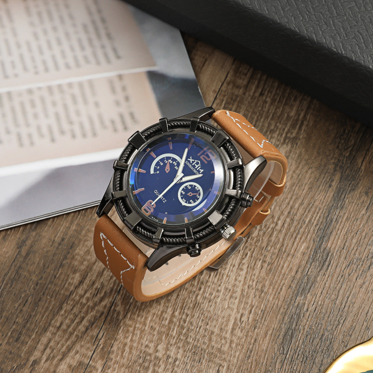 Mens Business Watch Gift Set with Wallet Belt Sunglasses