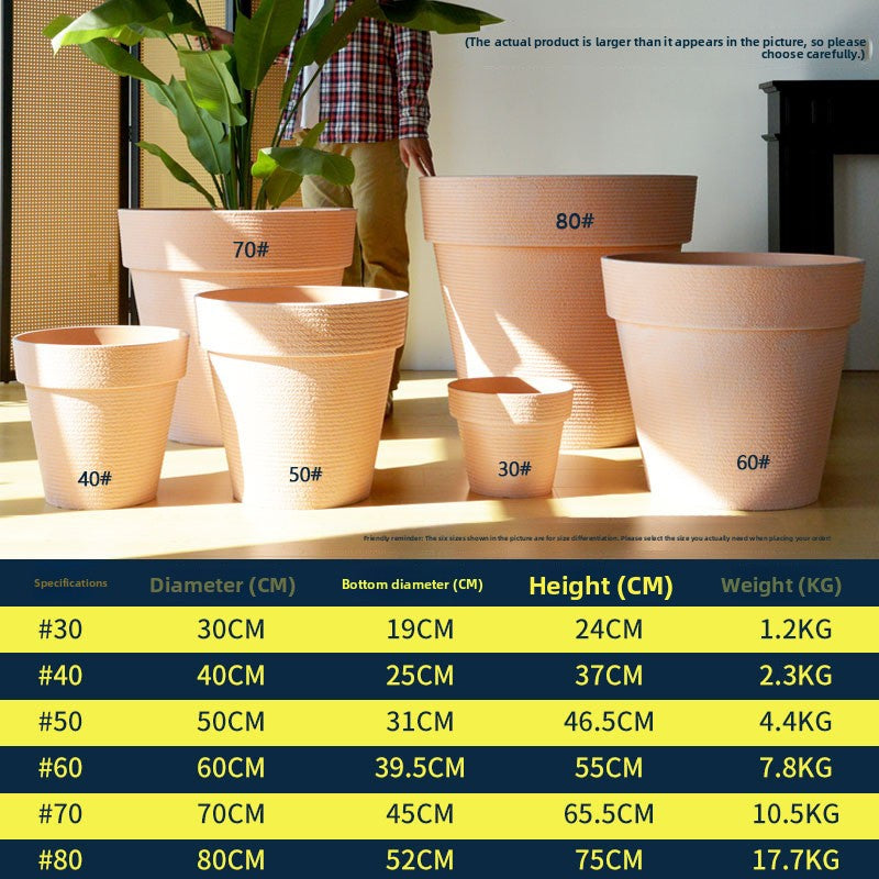 Outdoor courtyard planting large flower pots