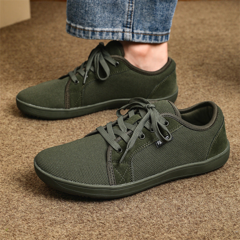 Men's Wide Barefoot Shoes Breathable Mesh Low-Top Non-Slip Outdoor Casual Sneakers teemdrop