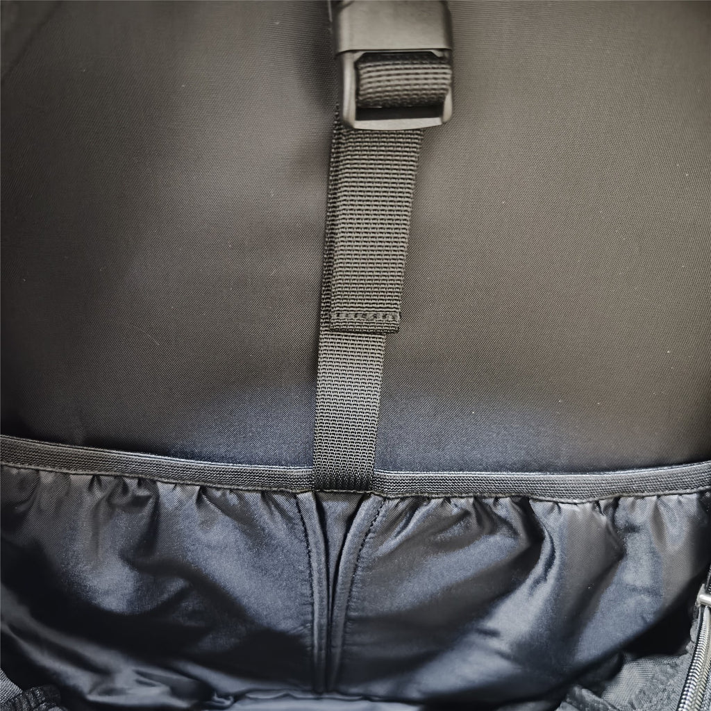 Black Large-Capacity Polyester Backpack teemdrop