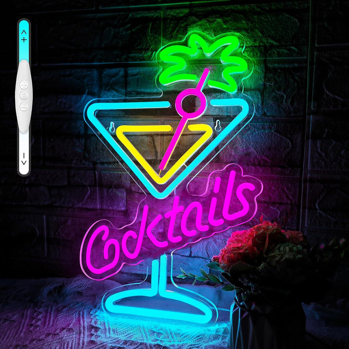 Neon light wall decoration teemdrop