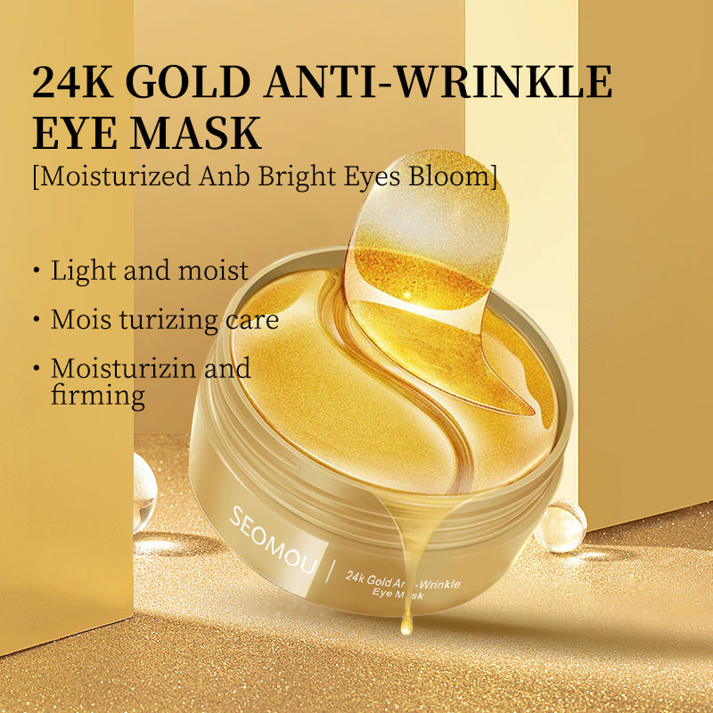Gold eye mask for dark circles and hydration