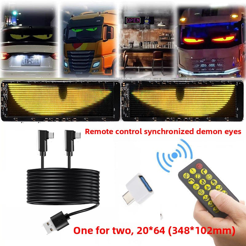 Programmable Flexible LED Car Sign Display with APP Control, Full Color RGB Matrix Panel for Vehicle Window teemdrop