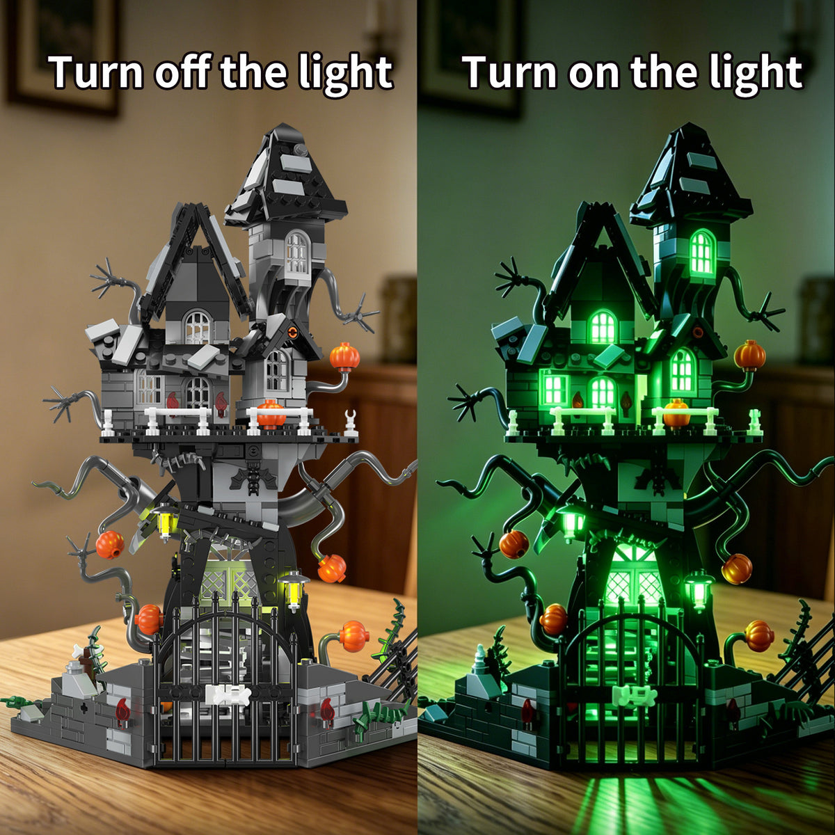 Halloween Pumpkin Haunted House Building Blocks