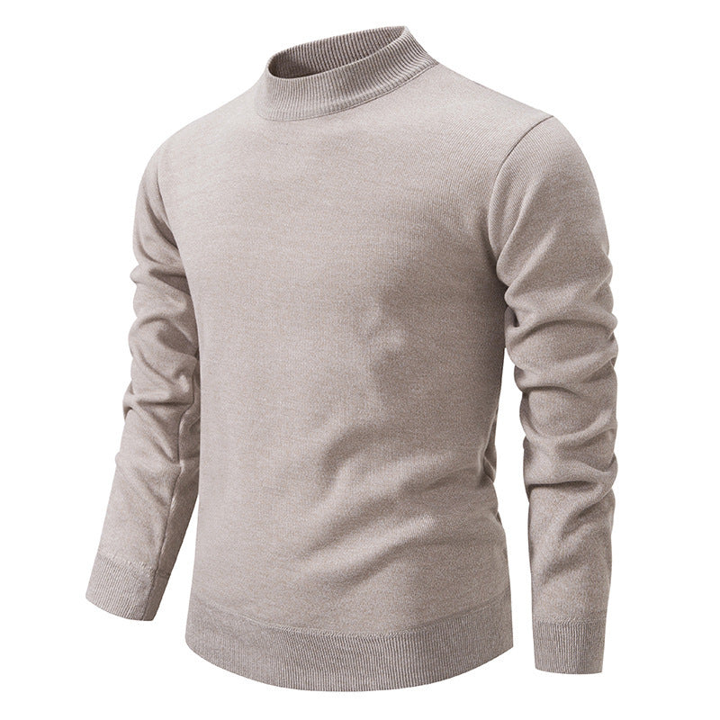 Men's Thickened Fleece-Lined Crew Neck Knit Sweater Autumn Winter teemdrop