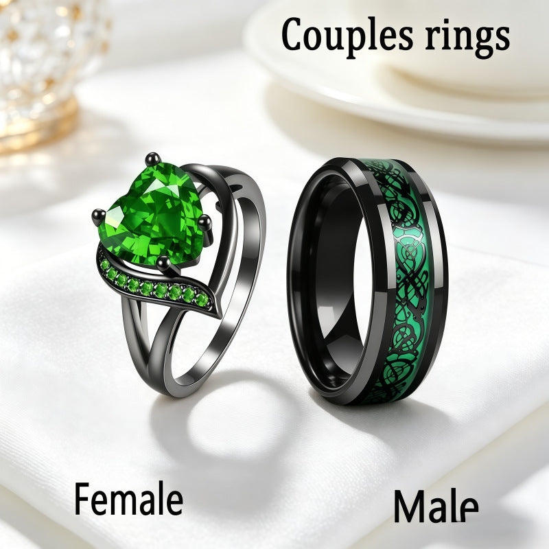 Retro couple rings