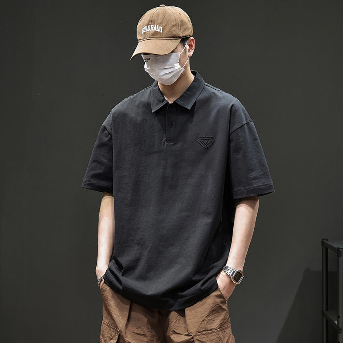 Trendy Black Polo Shirt for Men teemdrop