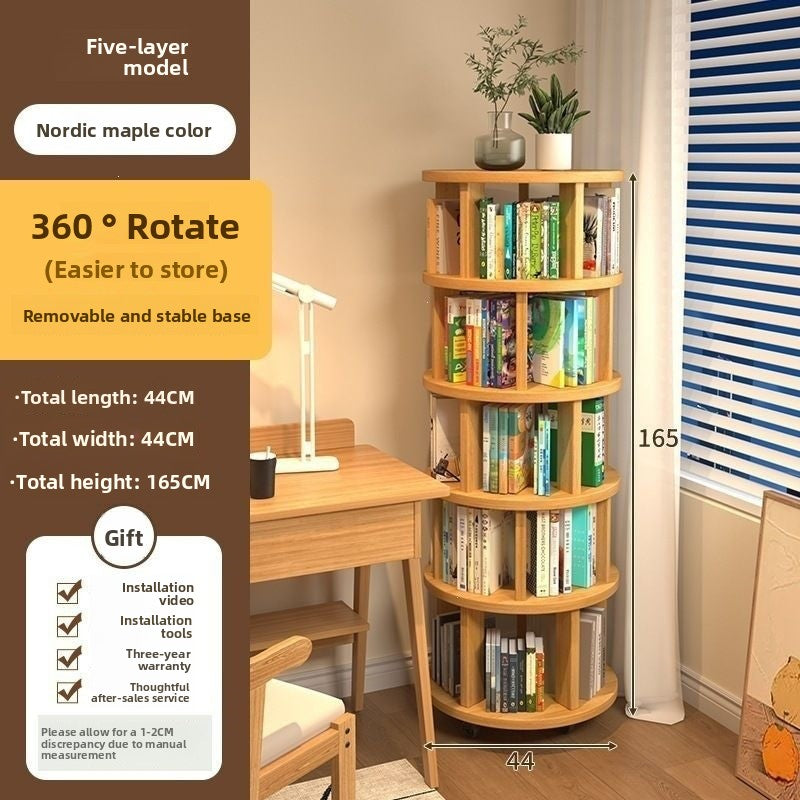 360-Degree Rotating Multi-Tier Bookshelf