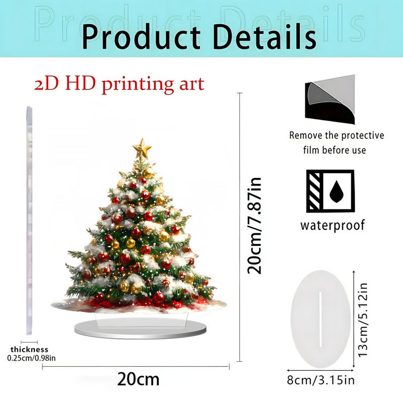 Christmas Carousel 2D Acrylic Stand Holiday Ornament Home Decoration