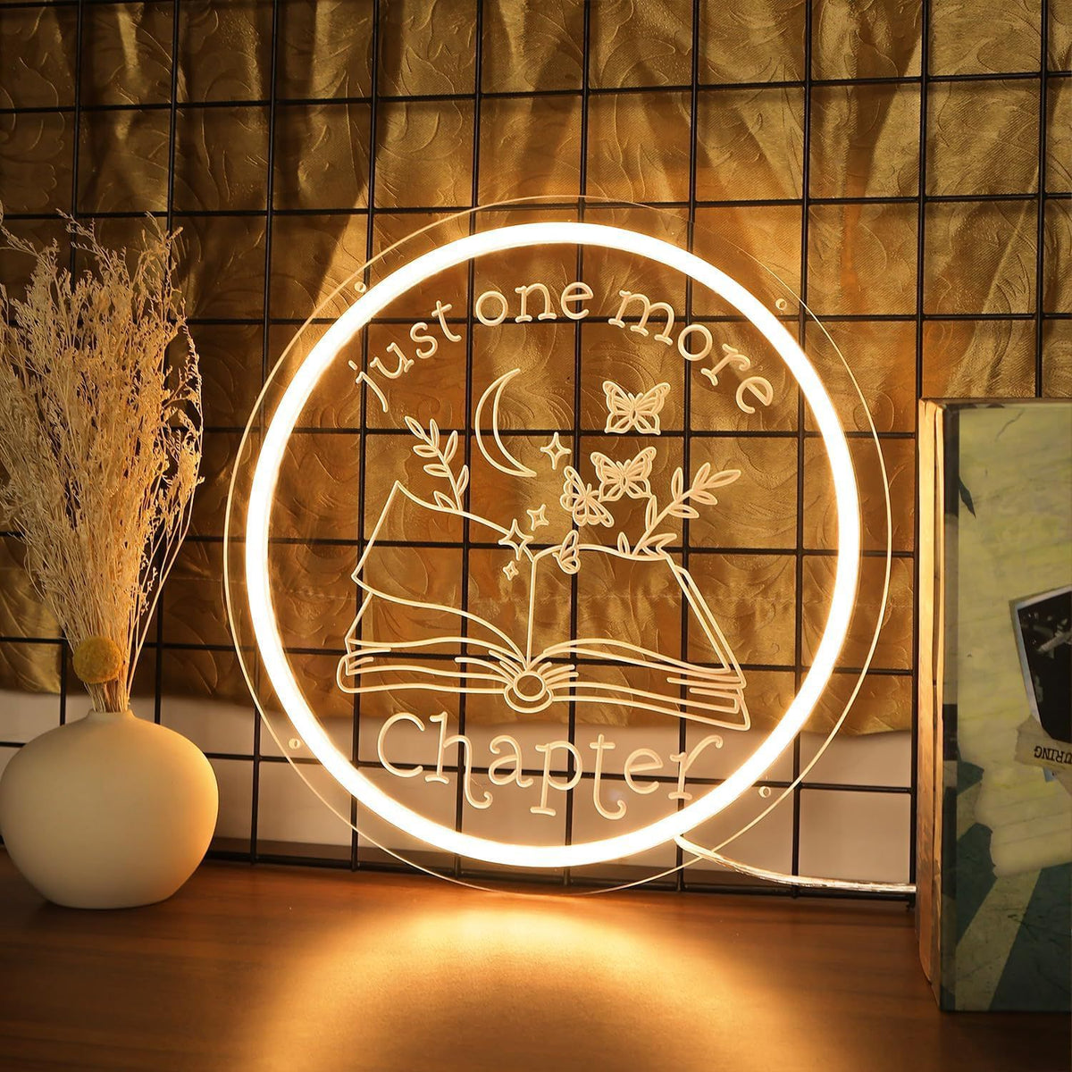Dimmable LED Reading Neon Sign Wall Decor Light teemdrop