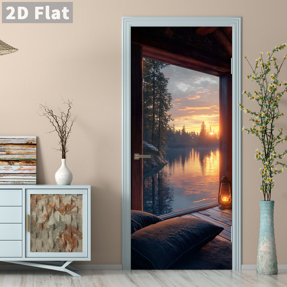 Creative Wooden Door Refurbished Door Stickers Wall Stickers teemdrop