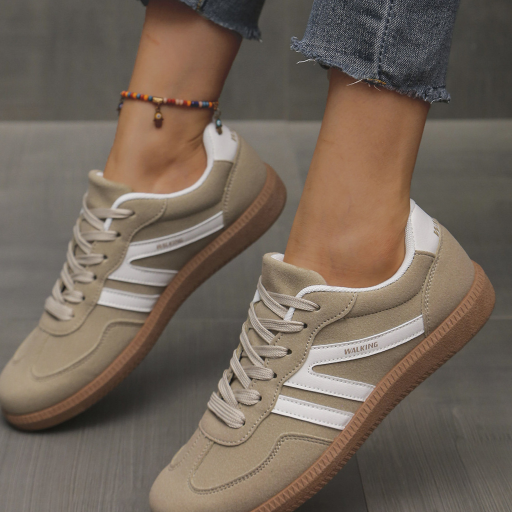 Women Retro Color-Blocking Lace-Up Training Shoes teemdrop
