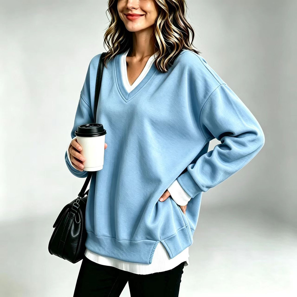 V-neck sweatshirt teemdrop