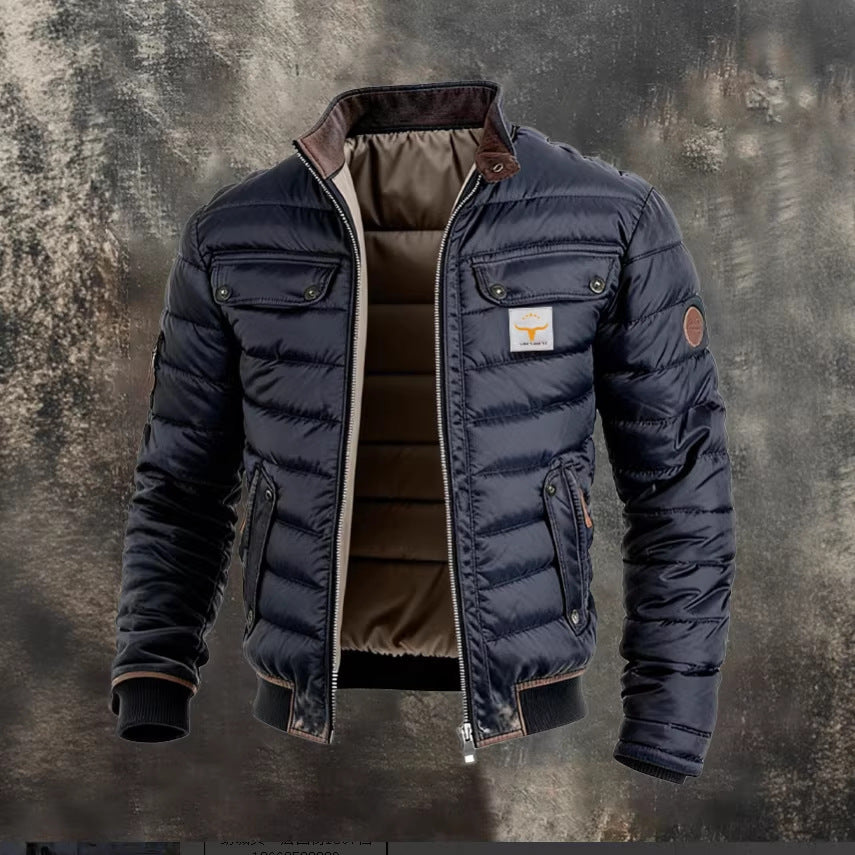Mens Retro Quilted Patchwork Jacket
