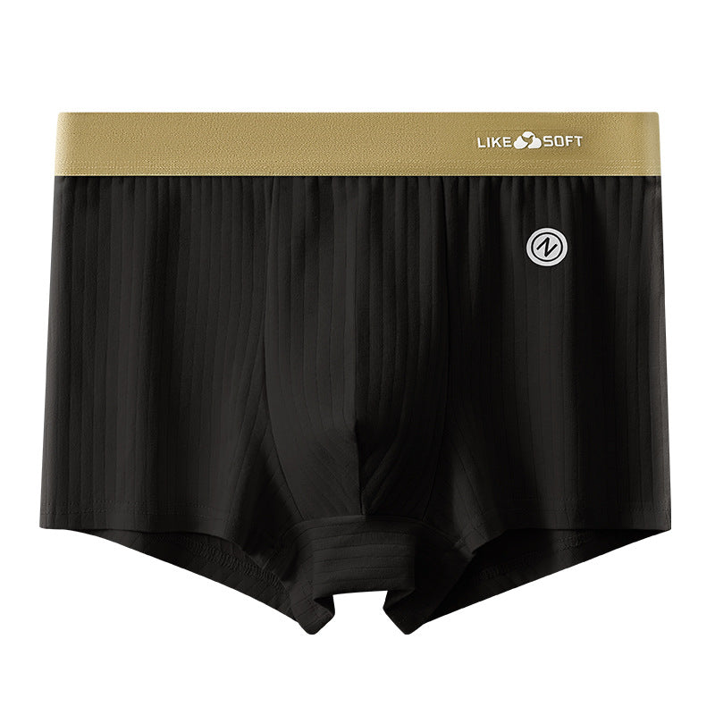 Men's Breathable Milk Silk Boxers Mid-Rise Knitted Underwear