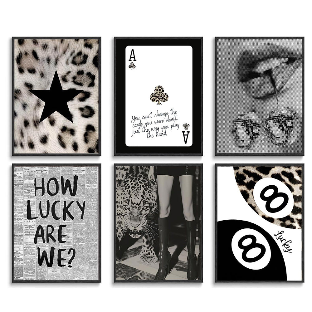 Retro Leopard Print Canvas Wall Art Set